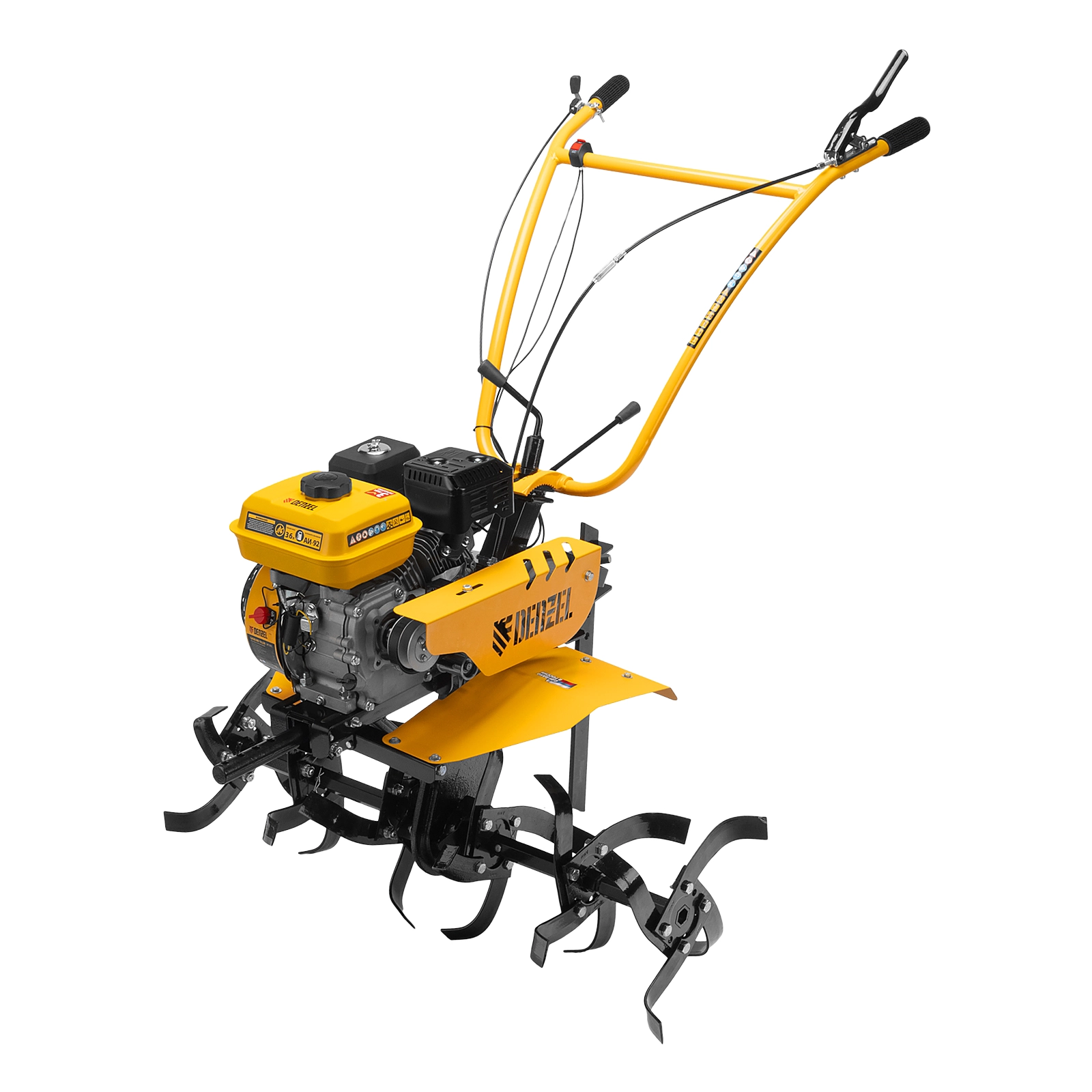 Мотоблок Denzel DPT-370S (7 л.с. 212 см3, с ремен. сцеплением, фрез 3 х 4, ШОМ, передачи 3В/1Н)