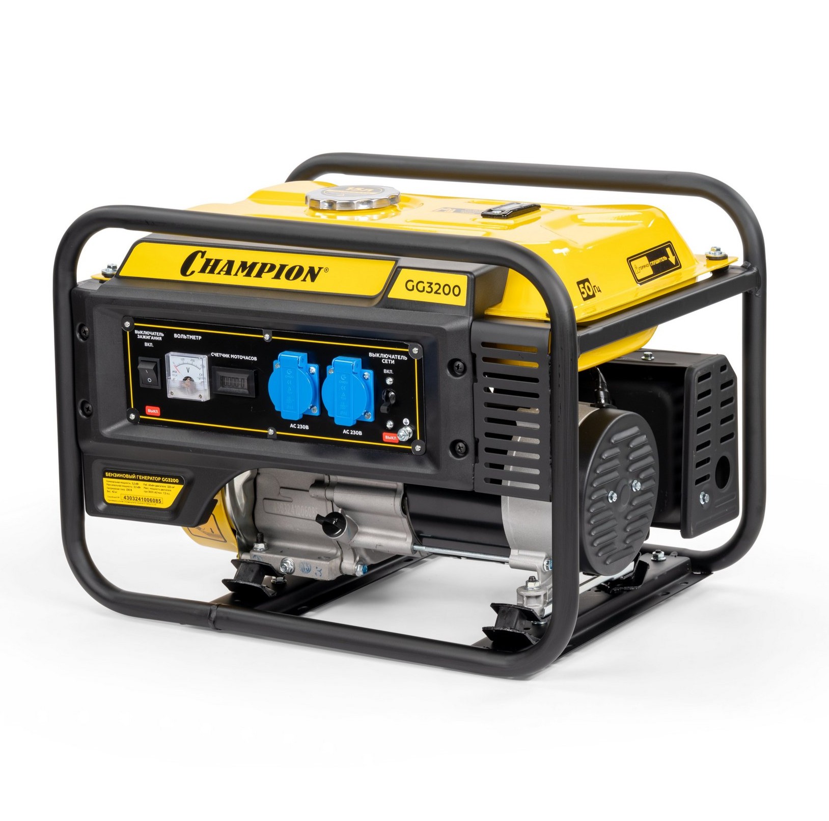 Генератор Champion GG3200 (3,2/3,5кВт 7.5лс 42кг ручной стартер)