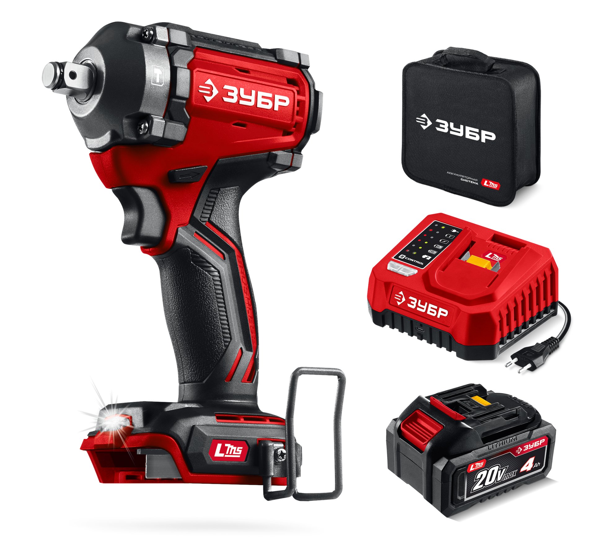 Гайковерт Зубр ГБУ-500-41 (20В 4А/ч 500Н/м)