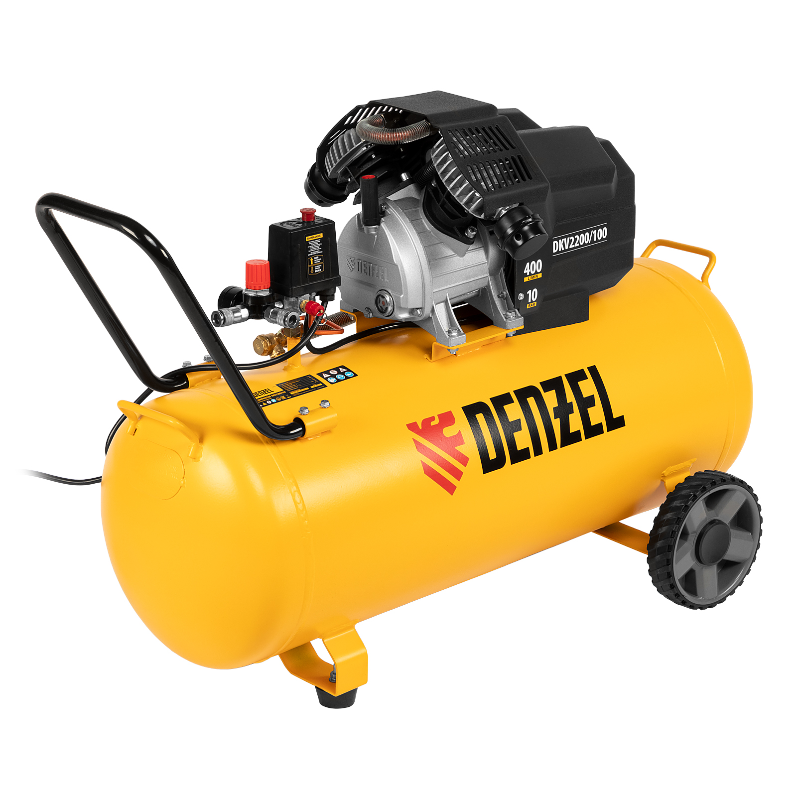 Компрессор Denzel DKV2200/100 X-PRO (100л 10бар 400л/мин 2,2кВт)